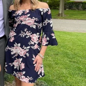 Beautiful navy blue floral dress.